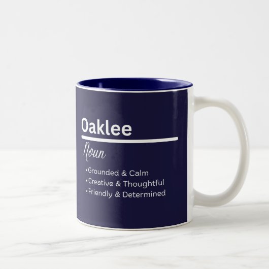 Oaklee Personalized Name Coffee Mug ツートーンマグカップ (右)