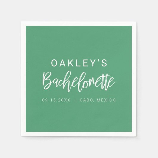 OAKLEYトロピカルグリーンミニマルバチェロレッテ スタンダードカクテルナプキン (正面)