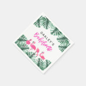 OAKLEYホットピンクトロピカルフラミンゴバチェロレッテ スタンダードカクテルナプキン (角)