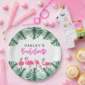 OAKLEYホットピンクトロピカルフラミンゴバチェロレッテ ペーパープレート (パーティー)