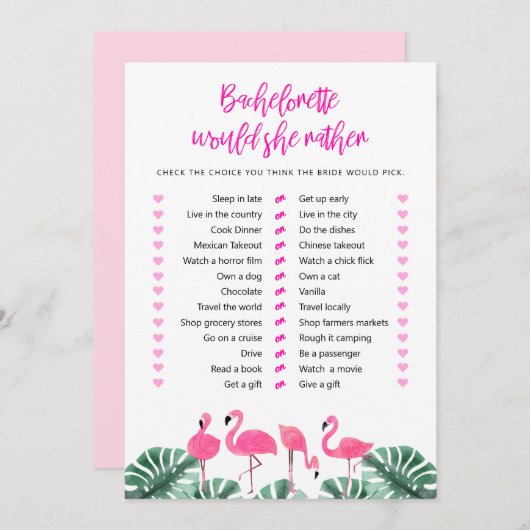 OAKLEY Hot Pink Flamingoおもしろいは彼女はむしろゲームだろう 招待状 (正面/裏面)