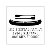 Oarsシルエット名アドレスモノグラム付カヌー セルフインキングスタンプ (デザイン)