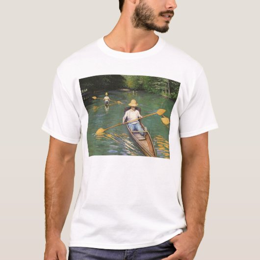 Oarsmen by Gustave Caillebotte,ヴィンテージファインアート Tシャツ (正面)