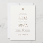 OASIS パームツリー タウペ 結婚式 招待状 (正面)