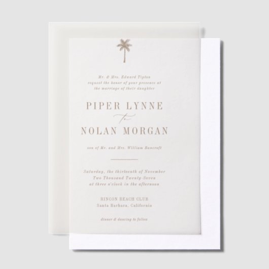 OASIS Beach Wedding  ベラム紙招待状 (オフセット)