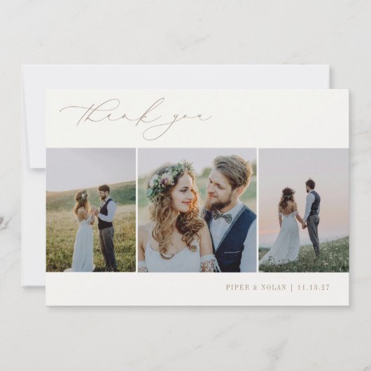 OASIS Minimalist 3 Photo Wedding サンキューカード (正面)