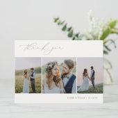 OASIS Minimalist 3 Photo Wedding サンキューカード (スタンド正面)