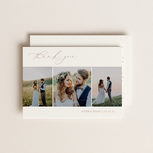 OASIS Minimalist 3 Photo Wedding サンキューカード