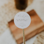 OASIS Minimalist Wedding Thank You ラウンドシール<br><div class="desc">OASIS | Modern Minimalist,  wedding thank you favor sticker. Features,  taupe typography on sandy beige color background.</div>
