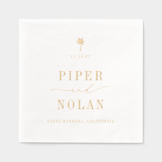 OASIS Modern Minimalist Wedding 箔ナプキン (正面)