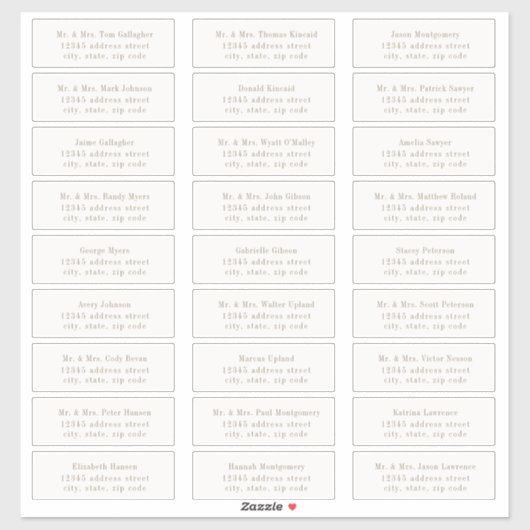 OASIS Taupe Guest Address Labels シール (シート)