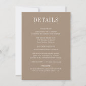 OASIS Taupe Wedding Details Card 招待状 (正面)