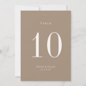 OASIS Taupe Wedding Table Number Card 招待状 (正面)