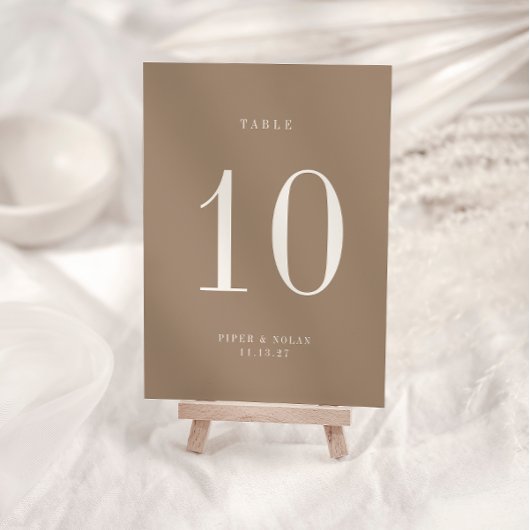 OASIS Taupe Wedding Table Number Card 招待状