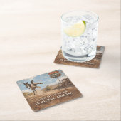 Oatman Arizona Wild Burro Barware スクエアペーパーコースター (インサイチュ)