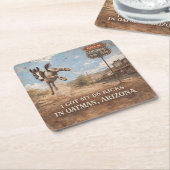 Oatman Arizona Wild Burro Barware スクエアペーパーコースター (アングル)