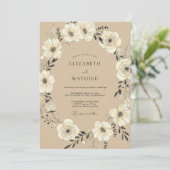 Oatmeal Rustic Botanical Wedding 招待状 (スタンド正面)
