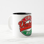 Oaxacaメキシコヴィンテージロゴ。2音式コーヒーマグ ツートーンマグカップ (正面左)