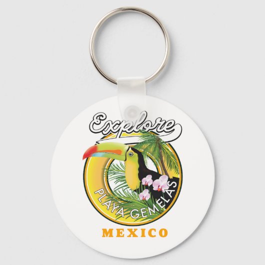 Oaxacaメキシコ旅行ロゴキーチェーン キーホルダー (正面)