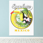 Oaxaca Mexico旅行ロゴキャンバス印刷 キャンバスプリント (インサイチュ (ウッドフロア))