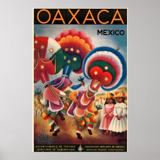 Oaxaca Mexico Vintage Travel Poster ポスター (正面)