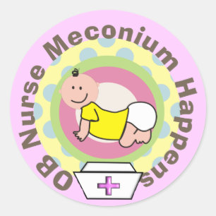 OBのナースのギフト"Meconium起こります"は ラウンドシール