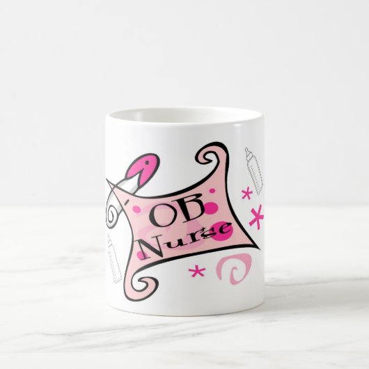 OBのナース(産科学)の看護 コーヒーマグカップ (中央)
