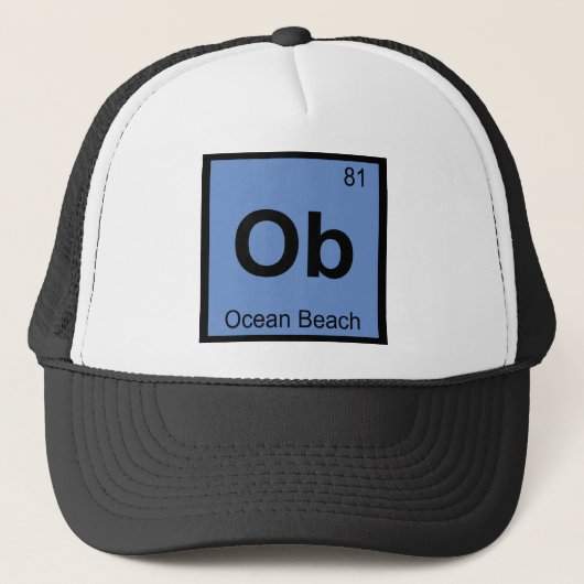 Ob - オーシャンビーチ サンフランシスコ 化学記号 キャップ (正面)