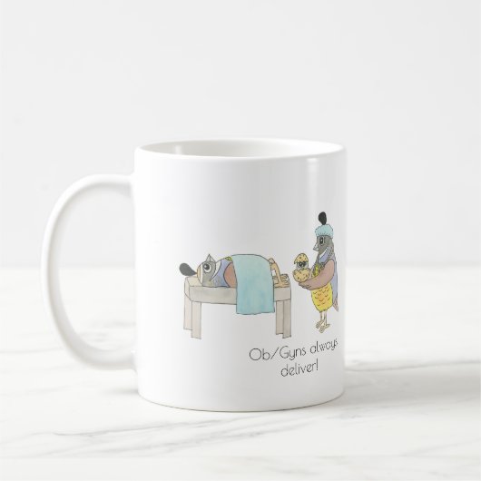 Ob/Gyn Quail Coffee Mug コーヒーマグカップ (左)