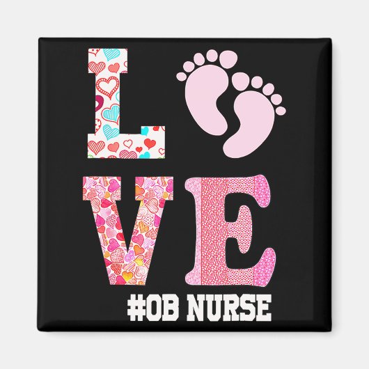 Ob Nurse Valentines Day Delivery Labor Nursing 1  マグネット (正面)
