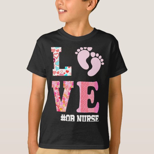 Ob Nurse Valentines Day Delivery Labor Nursing 1  Tシャツ (正面)