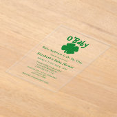O'Baby St Patrick's Day Baby Shower アクリル招待状 (レイダウン)