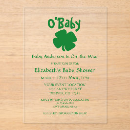 O'Baby St Patrick's Day Baby Shower アクリル招待状