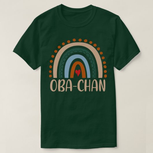 ObaChanレインボー祖母かわいい母親の日おもしろい大場 Tシャツ (デザイン正面)