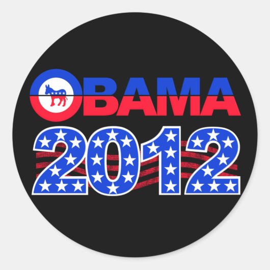OBAMA 2012ステッカー ラウンドシール (正面)