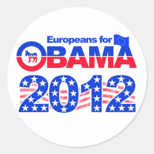 OBAMA 2012ステッカー ラウンドシール (正面)
