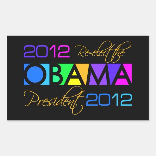 OBAMA 2012ステッカー 長方形シール (正面)