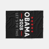 Obama 2028 3rd Term Let's Fix This, Obama For  フリースブランケット (正面(横))