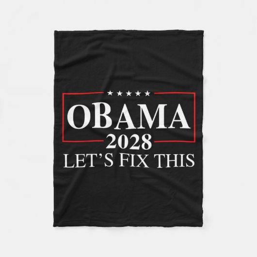 Obama 2028 3rd Term Lets Fix This - Obama For Pres フリースブランケット (正面)