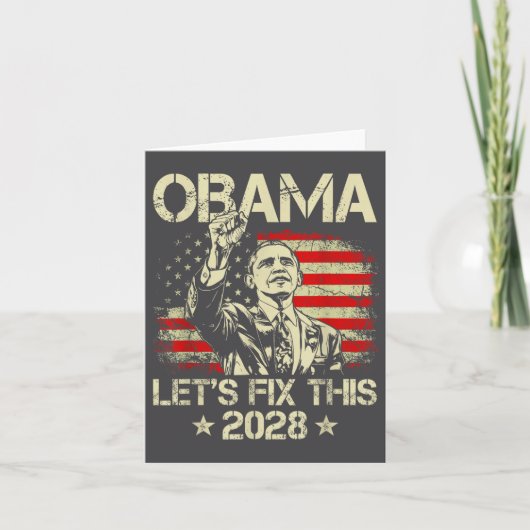 Obama 2028 Let's Fix This Obama 48th President カード (正面)