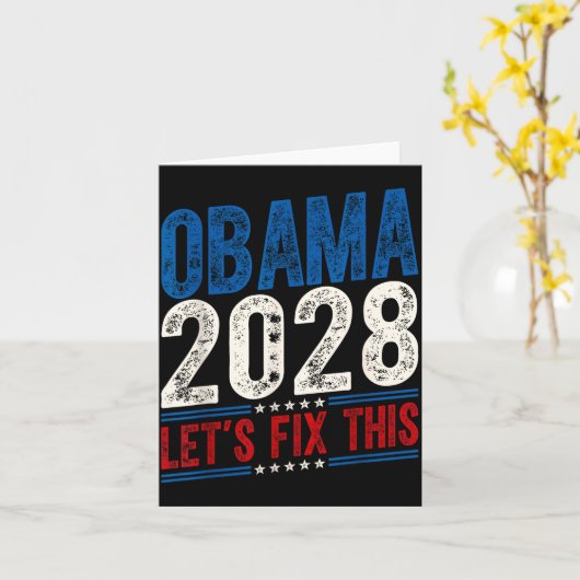 Obama 2028 Let's Fix This Obama 48th President カード (黄色い花)