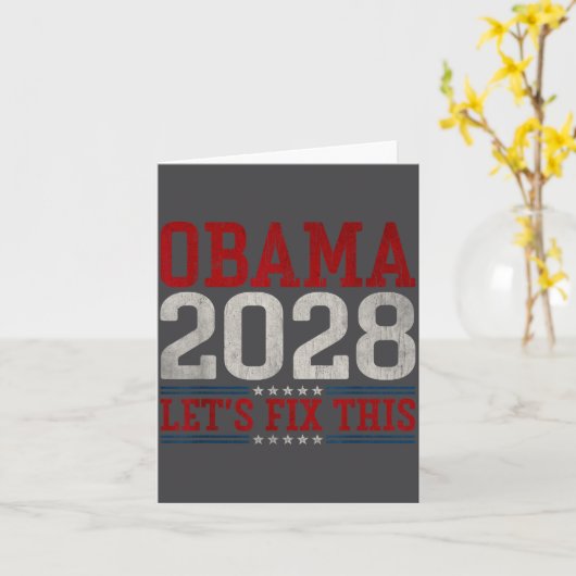 Obama 2028 Let's Fix This Obama 48th President カード (黄色い花)