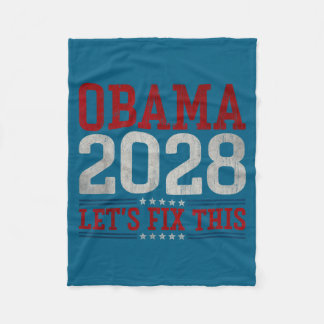 Obama 2028 Let's Fix This Obama 48th President フリースブランケット