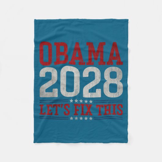 Obama 2028 Let's Fix This Obama 48th President フリースブランケット (正面)