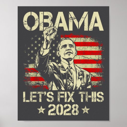 Obama 2028 Let's Fix This Obama 48th President ポスター (正面)