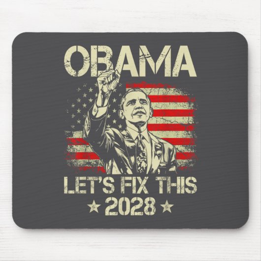Obama 2028 Let's Fix This Obama 48th President マウスパッド (正面)