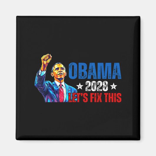 Obama 2028 Let's Fix This Obama 48th President マグネット (正面)