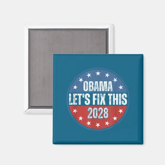 Obama 2028 Let's Fix This Obama 48th President マグネット (正面/裏面)