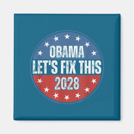 Obama 2028 Let's Fix This Obama 48th President マグネット (正面)