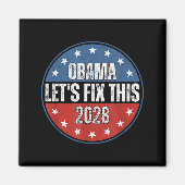 Obama 2028 Let's Fix This Obama 48th President マグネット (正面)
